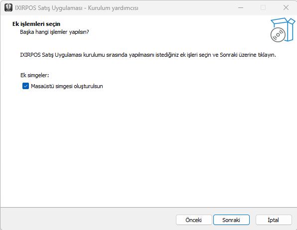 Adım 2: Masaüstü simgesini seçili bırakın