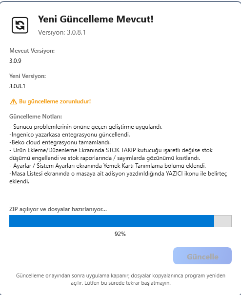 Adım 6: Zorunlu güncellemeyi bekleyin
